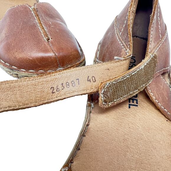 Josef Seibel Rosalie Leather Closed Toe Sandals Cognac Womens Size EU 40 US 9 - Picture 7 of 9